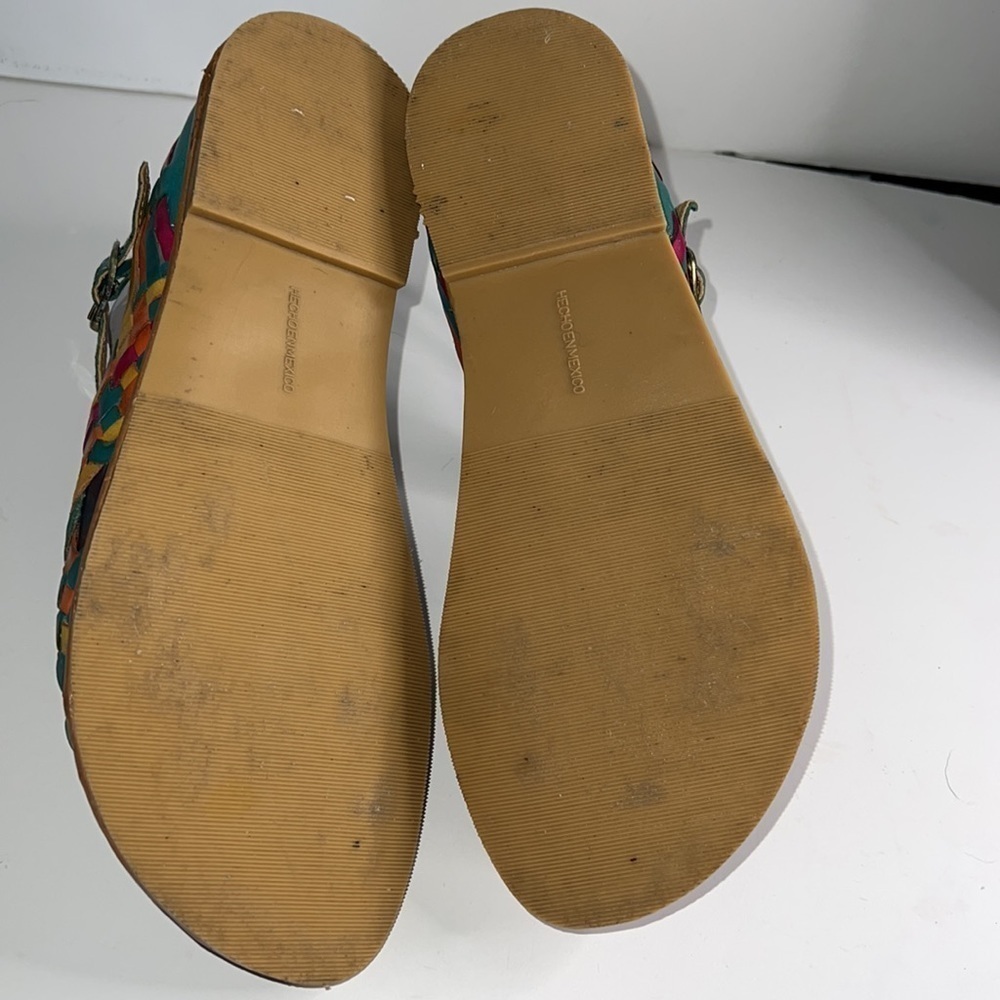 Multicolored Woven Leather Sandals made in Mexico - Picture 8 of 9